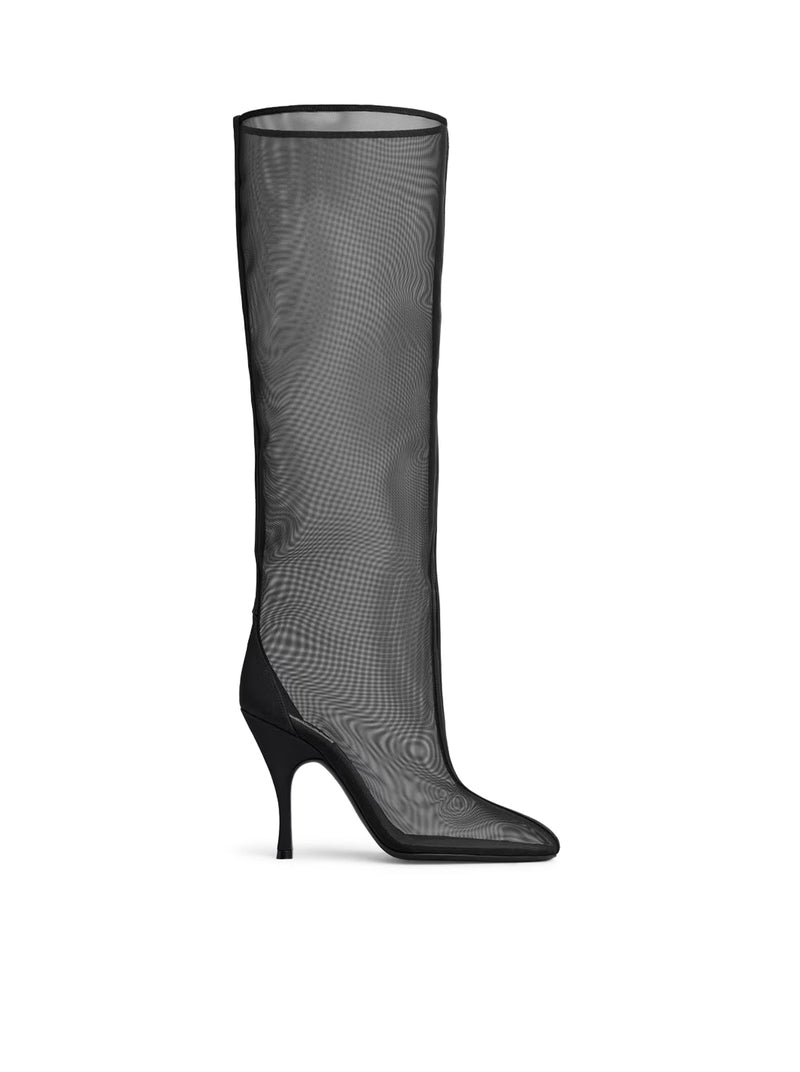 KNEE-HIGH MESH BOOTS