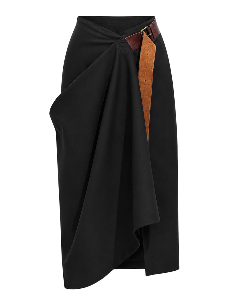 GRAIN DE POUDRE WOOL SKIRT