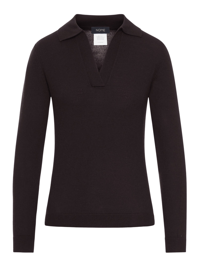 LONG-SLEEVED WOOL POLO SHIRT