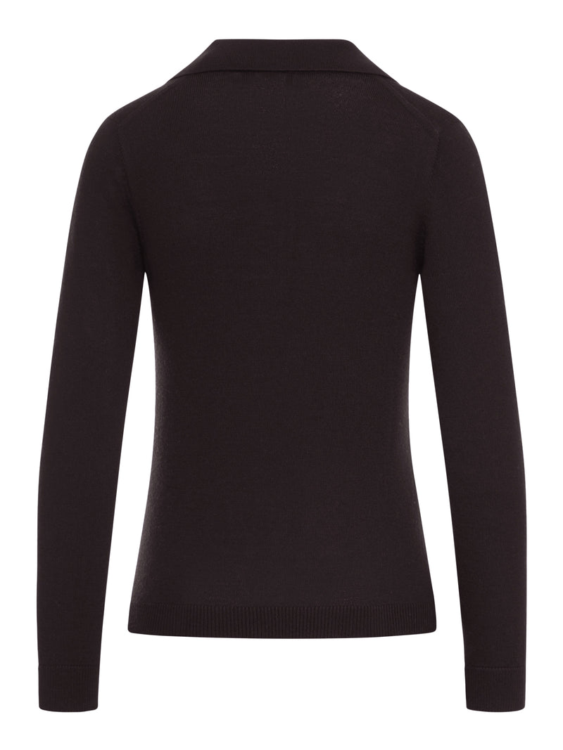 LONG-SLEEVED WOOL POLO SHIRT