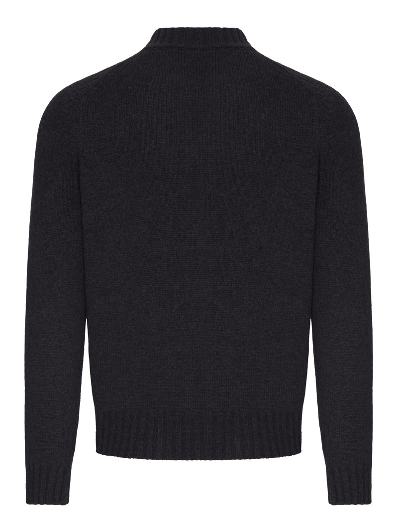 FULL-ZIP WOOL KNIT CARDIGAN