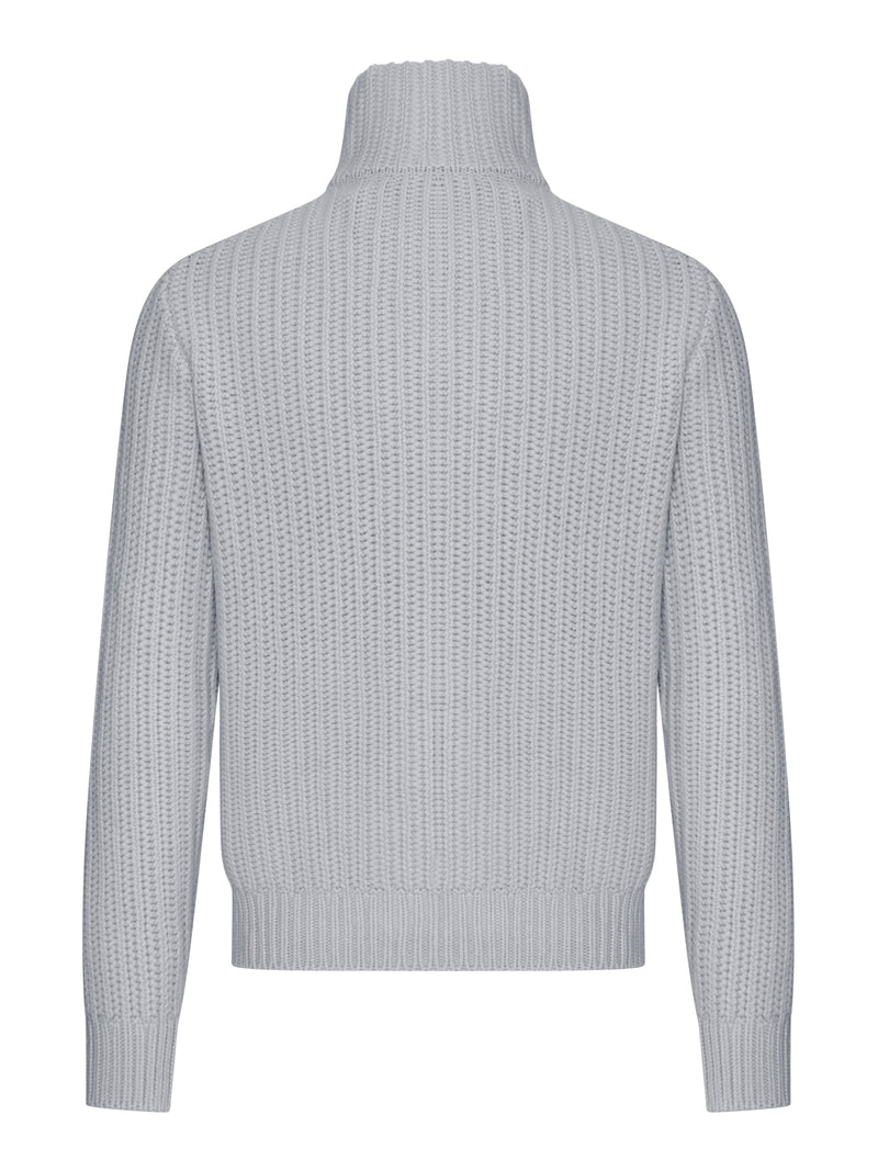 RIB-KNIT FULL-ZIP CARDIGAN