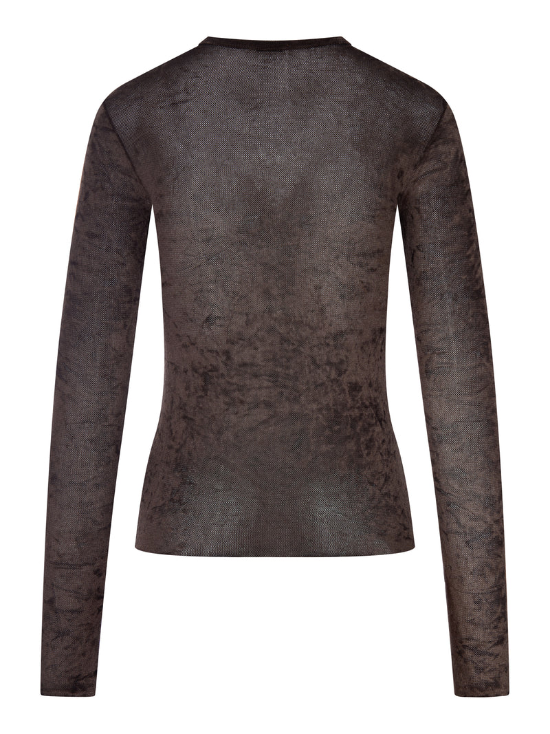 MARBLED VELVET EFFECT T-SHIRT