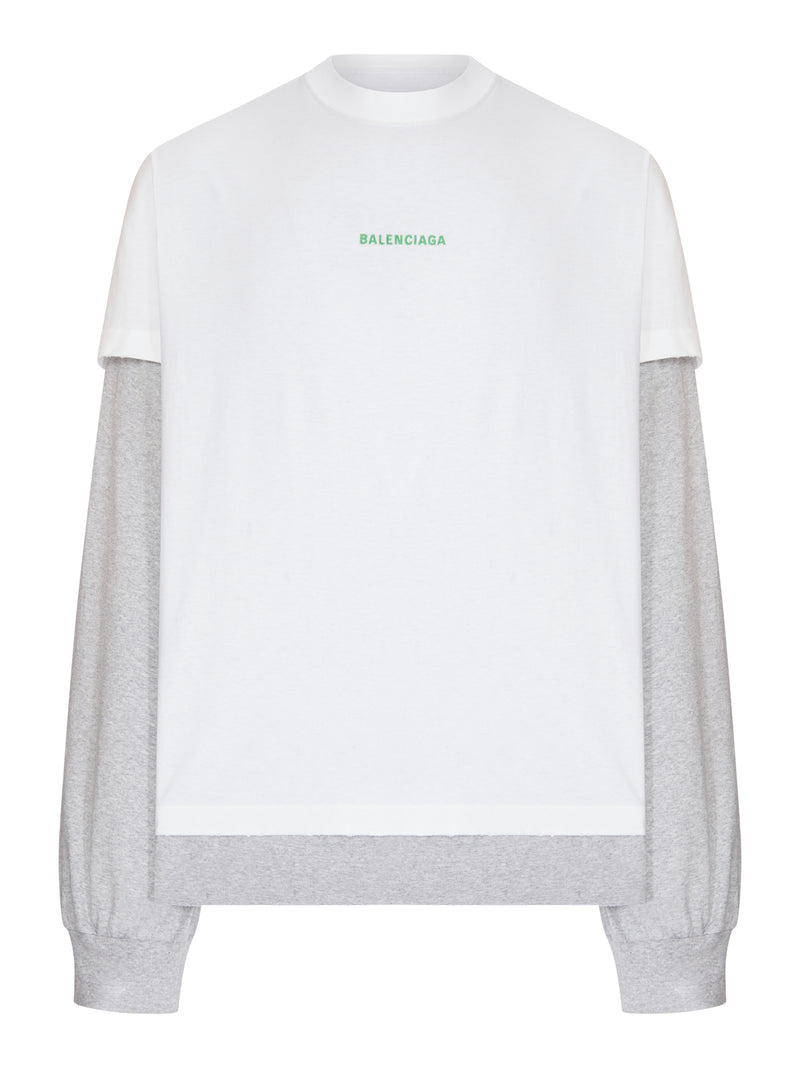 LAYERED T-SHIRT WITH BALENCIAGA LOGO