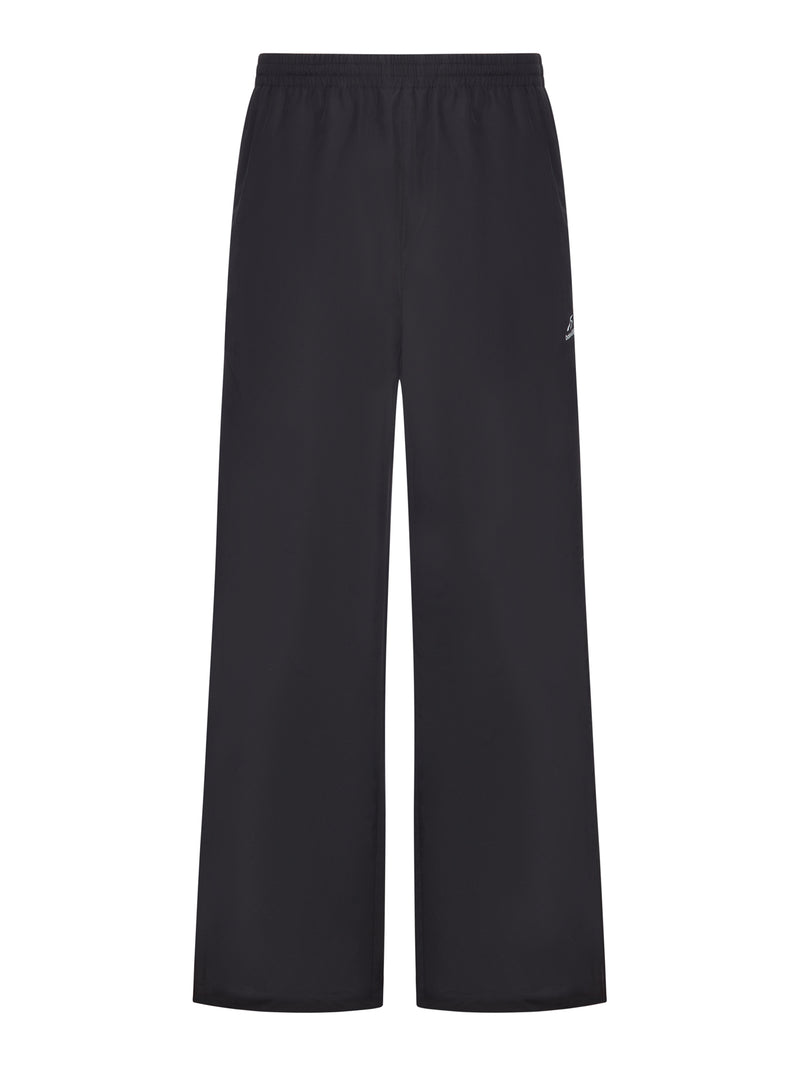 BLACK TECHNICAL COTTON POPLIN TRACKSUIT TROUSERS