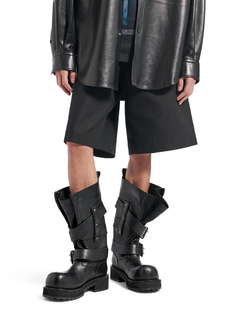 VENOM HIGH BOOTS IN BLACK CALFSKIN