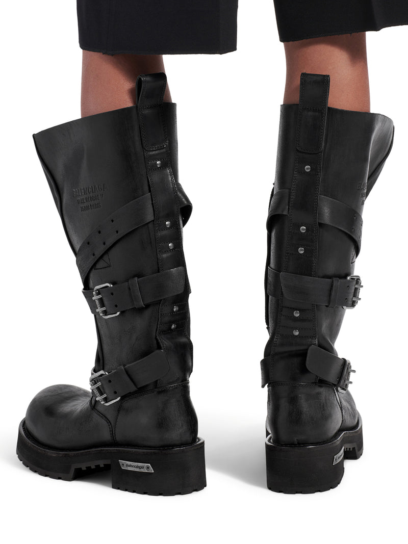 VENOM HIGH BOOTS IN BLACK CALFSKIN