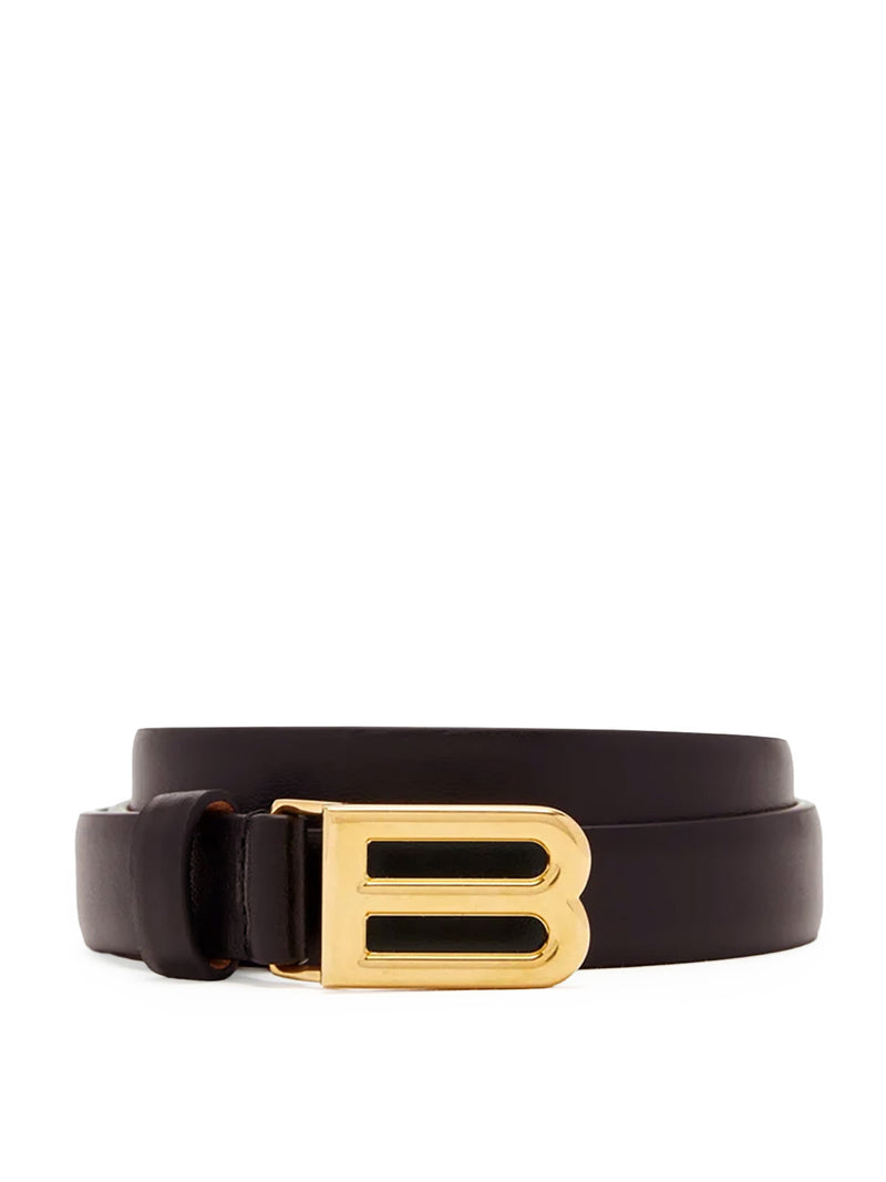 BOLERO B BELT IN SMOOTH MOCHA CALFSKIN WITH ANTIQUE GOLD-TONE HARDWARE