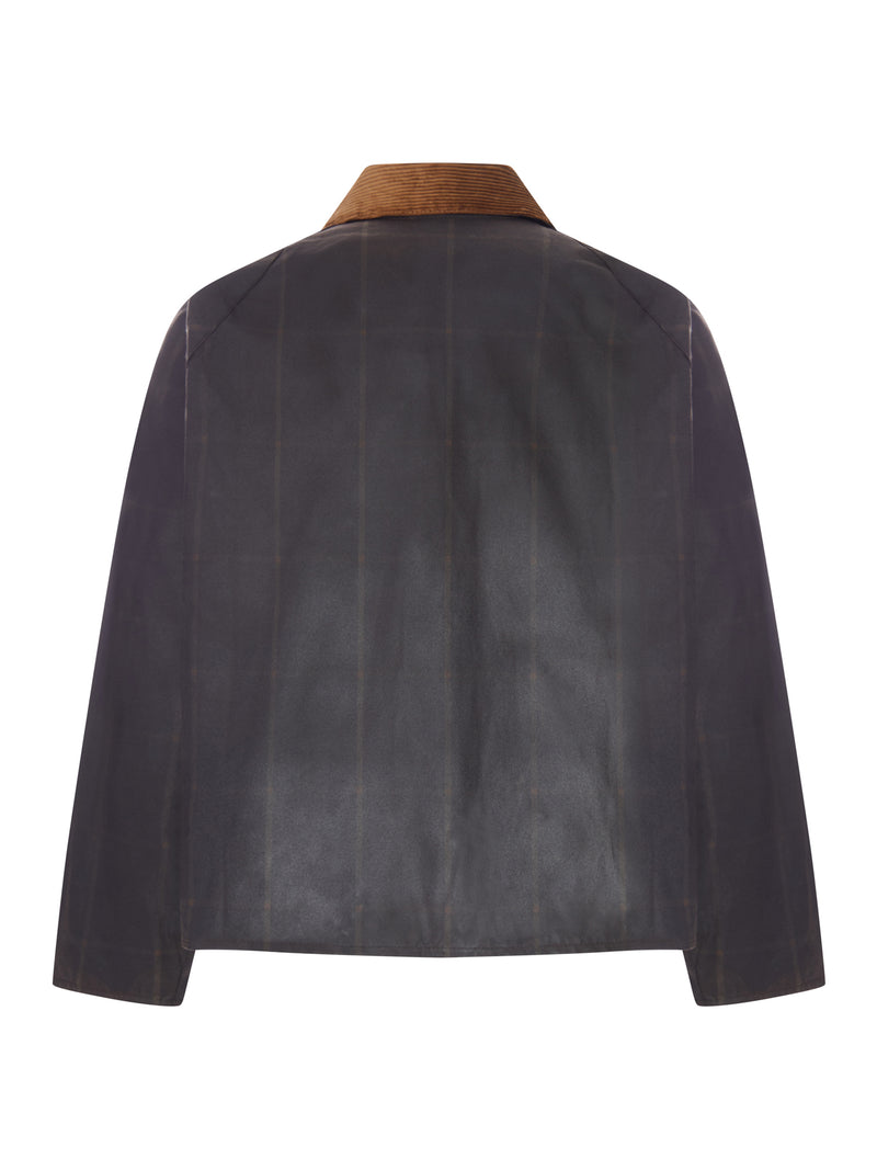 PAUL SMITH LOVES BARBOUR TRANSPORT WAXED JACKET WITH LARGE CHECK PATTERN