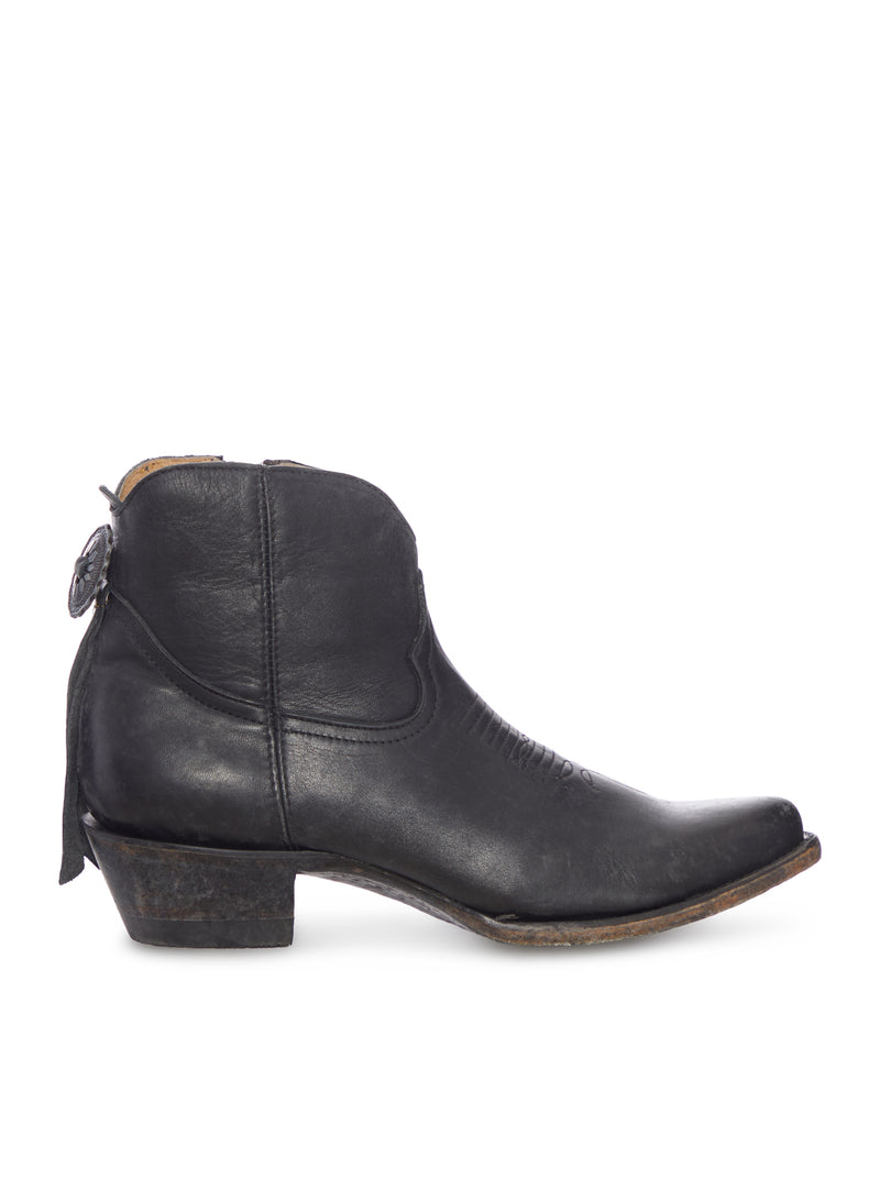 BONNIE MEXICANA BLACK LEATHER COWBOY BOOTS