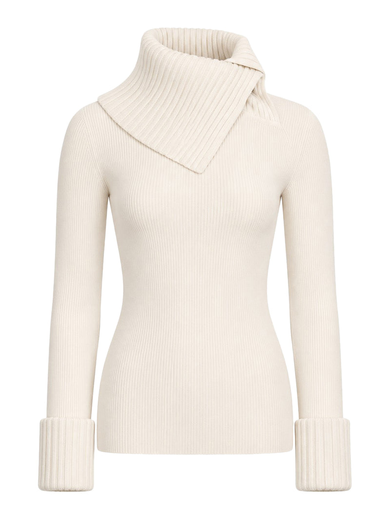 FITTED STRETCH WOOL SWEATER