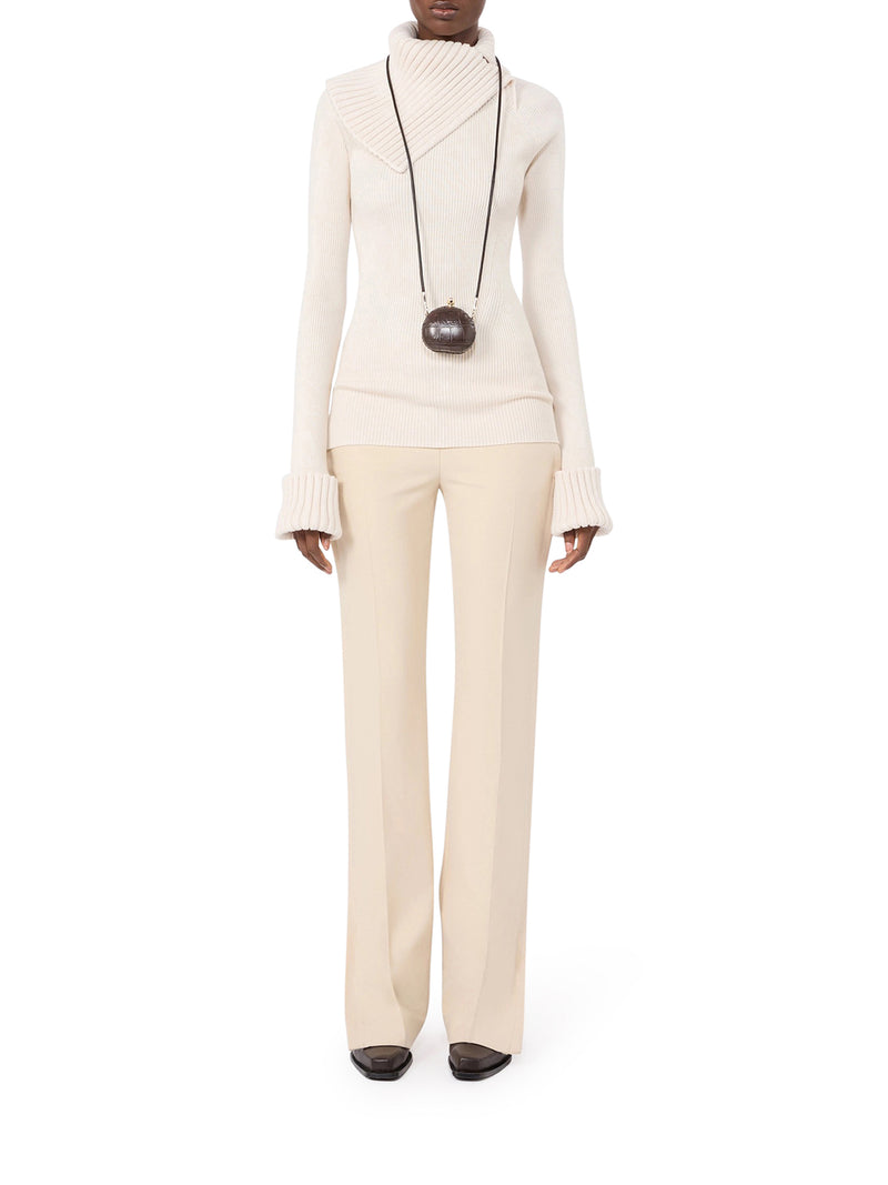 FITTED STRETCH WOOL SWEATER