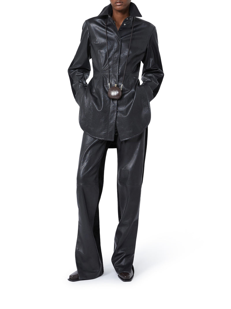 LONG LEATHER COCCOLE SHIRT
