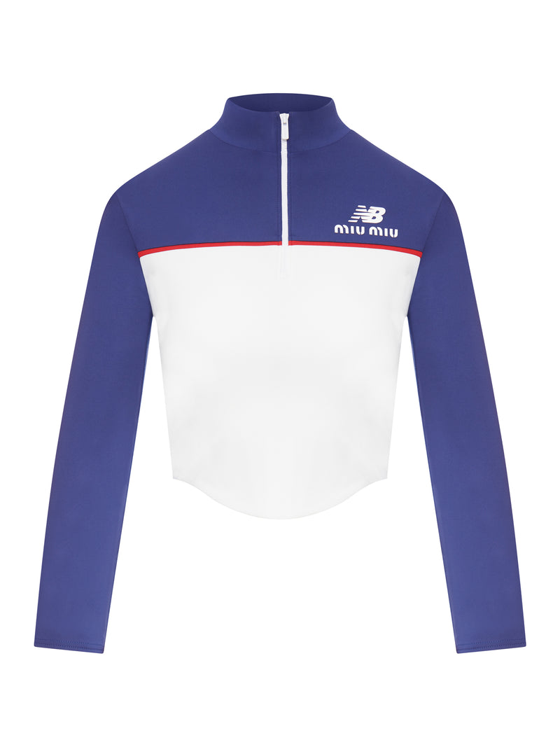 NEW BALANCE X MIU MIU TECHNICAL JERSEY TOP FEATURING COCO GAUFF