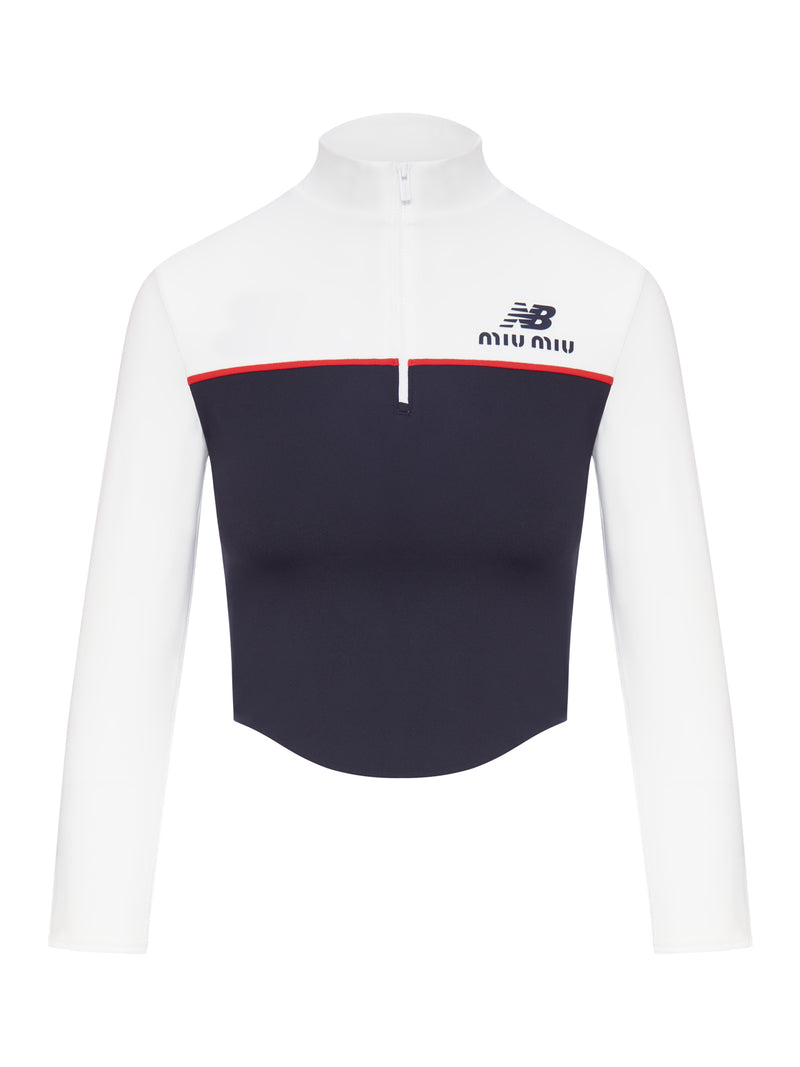 NEW BALANCE X MIU MIU TECHNICAL JERSEY TOP FEATURING COCO GAUFF