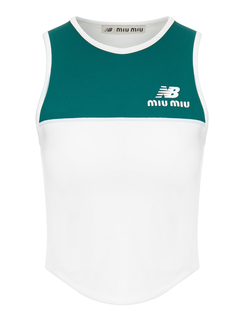 NEW BALANCE X MIU MIU TECHNICAL JERSEY SLEEVELESS TOP FEATURING COCO GAUFF