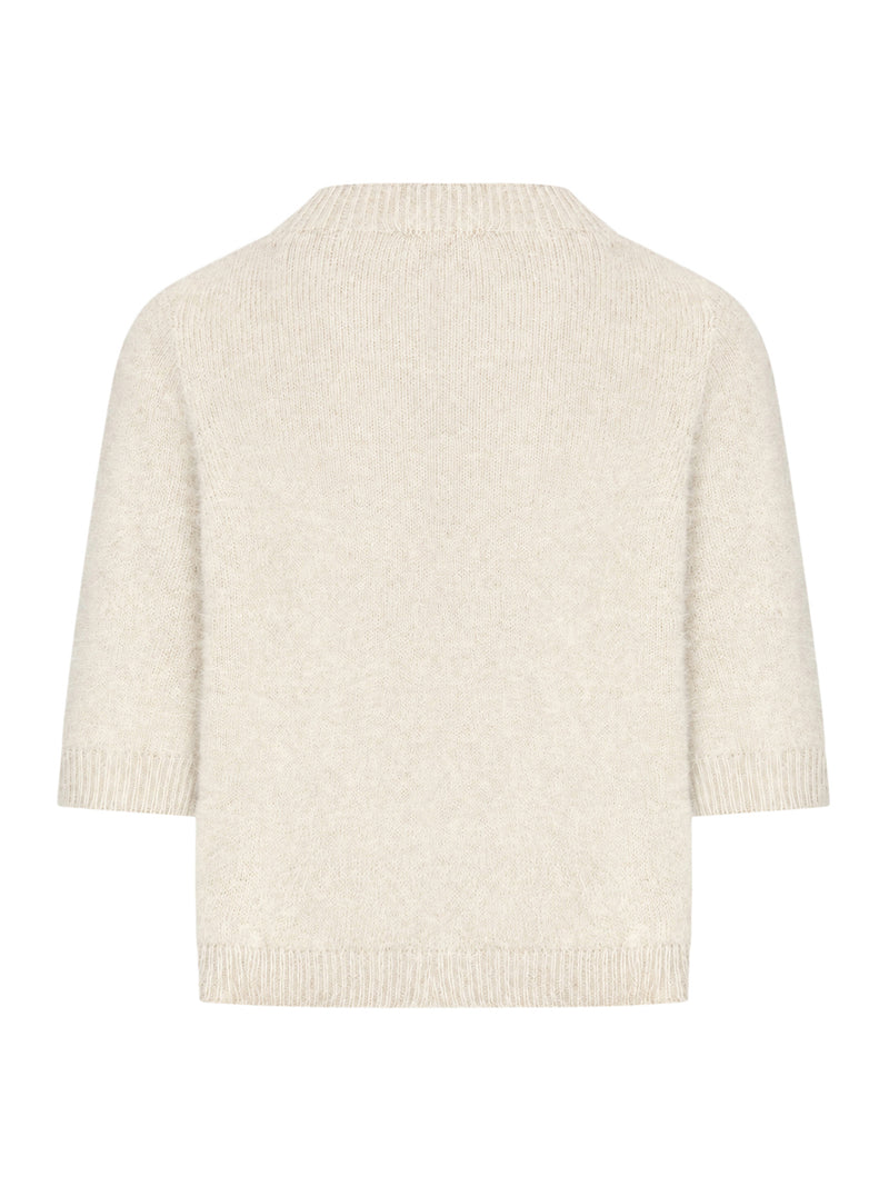 SHORT-SLEEVED ANGORA WOOL TOP
