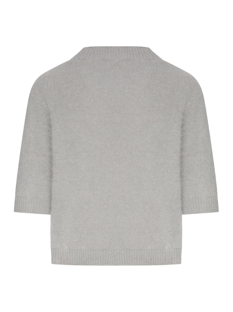 SHORT-SLEEVED ANGORA WOOL TOP