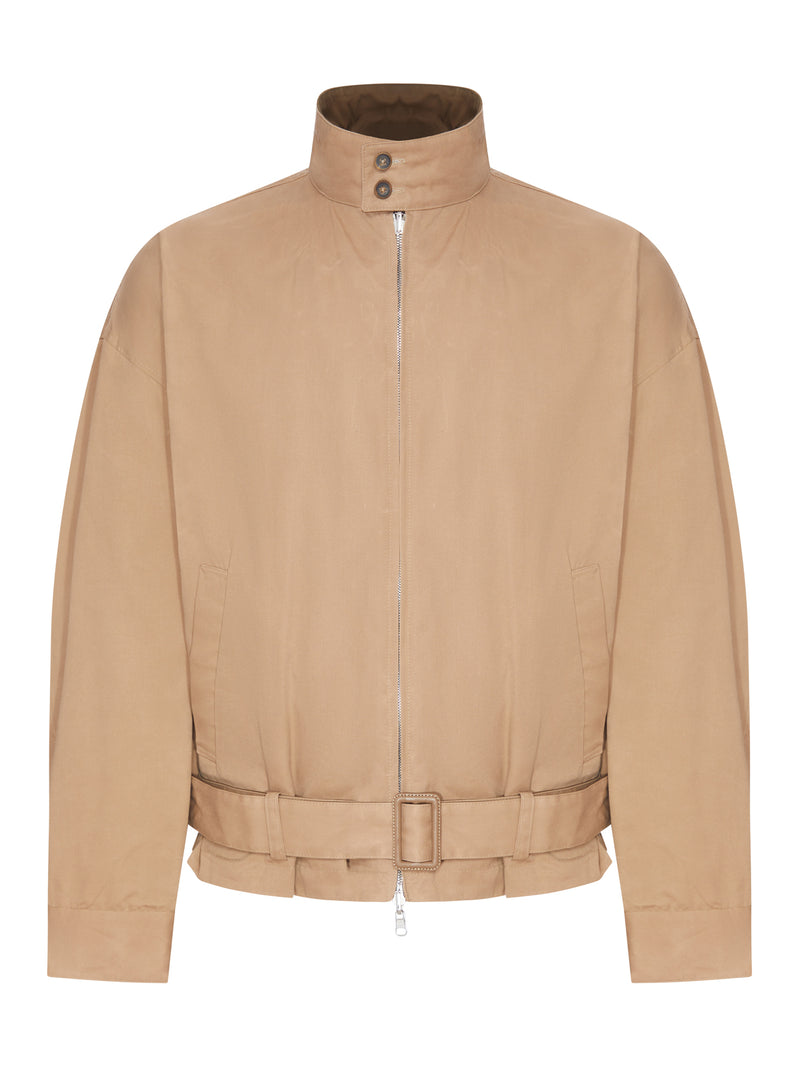 REVERSIBLE COTTON BLOUSON WITH BELT