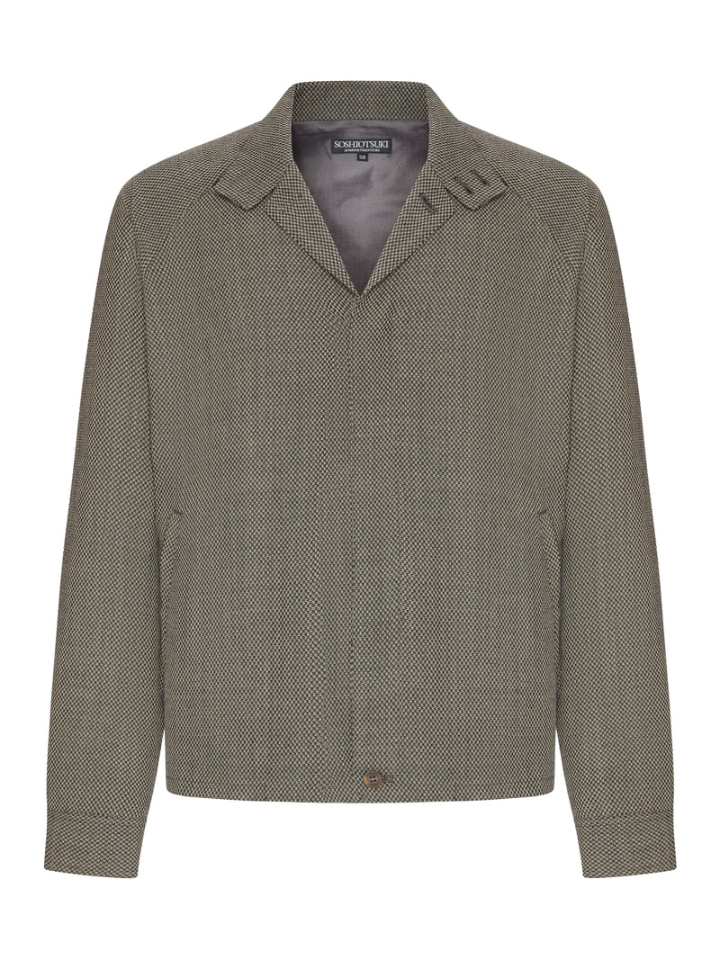 MICRO-PATTERNED WOOL-BLEND JACKET