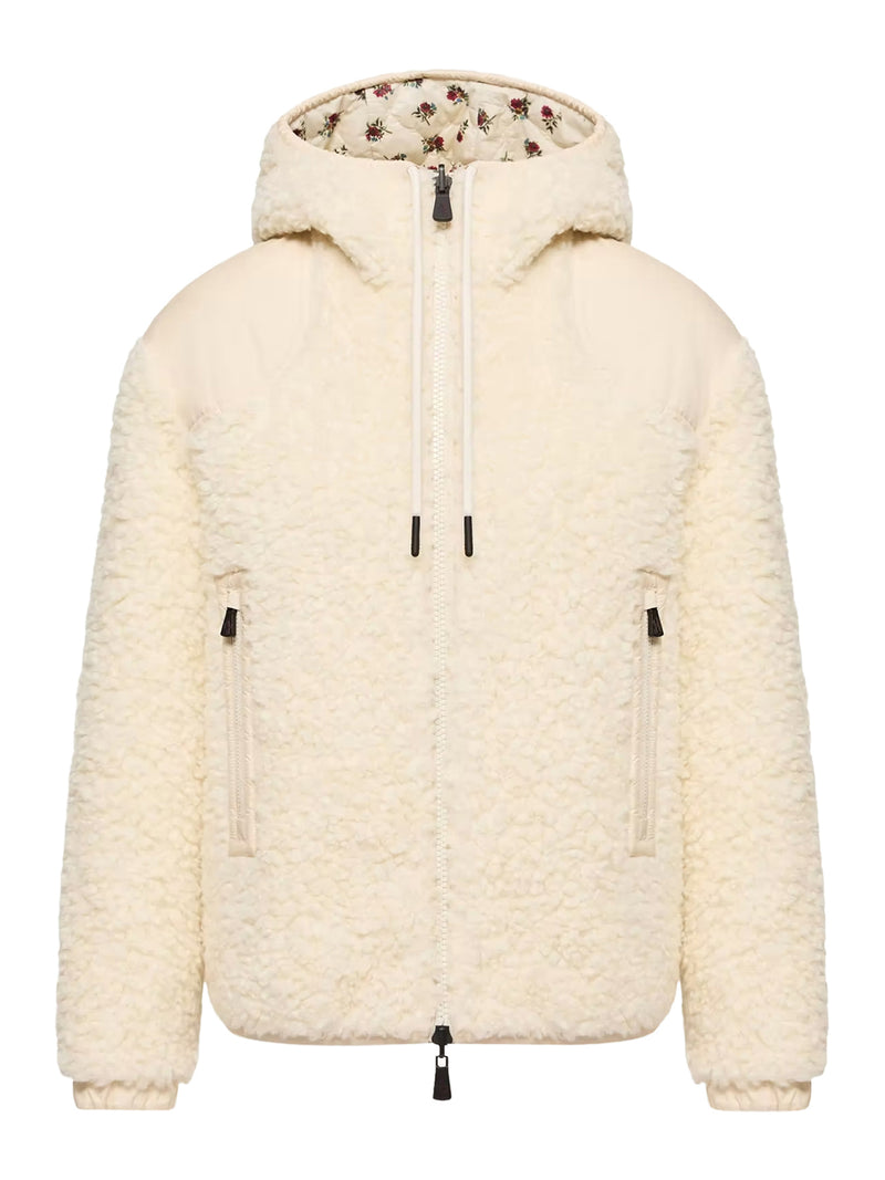 REVERSIBLE PADDED HOODED ZIP-UP TEDDY SWEATSHIRT