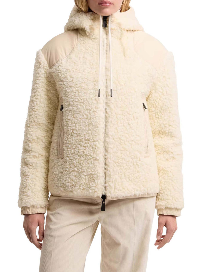 REVERSIBLE PADDED HOODED ZIP-UP TEDDY SWEATSHIRT