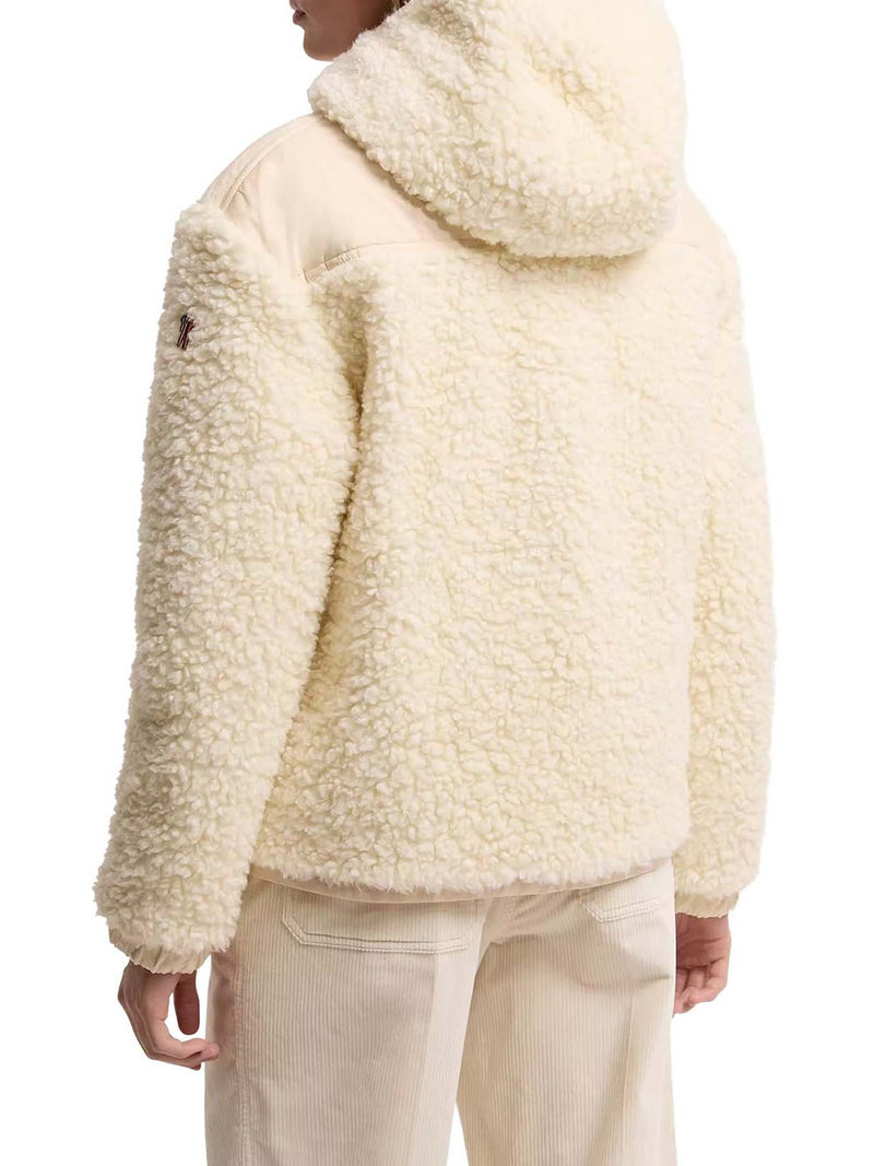 REVERSIBLE PADDED HOODED ZIP-UP TEDDY SWEATSHIRT