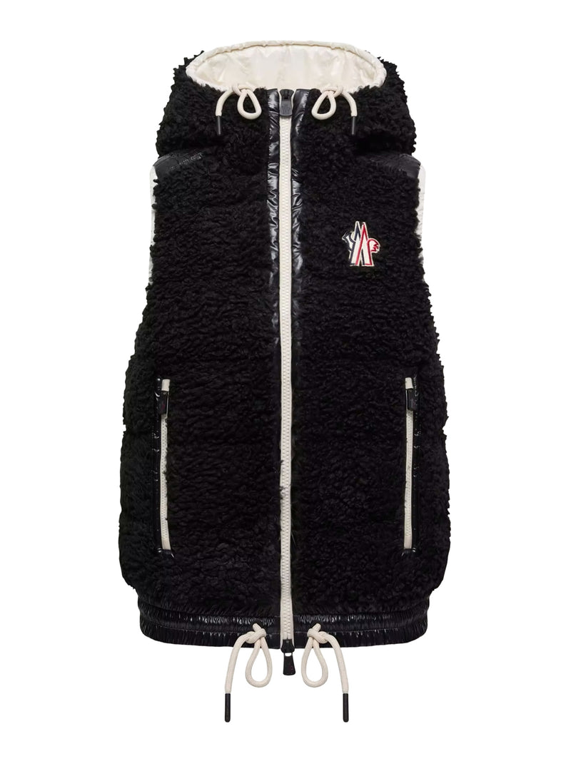 INSULATED TEDDY-STYLE VEST WITH HOOD