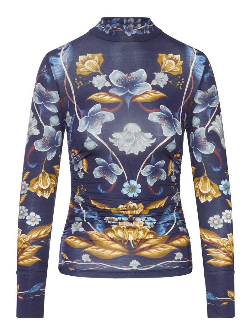 FLORAL PRINT HIGH-NECK TOP