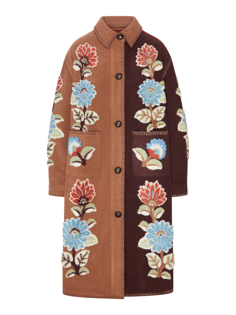 LONG COAT WITH FLORAL PATTERN