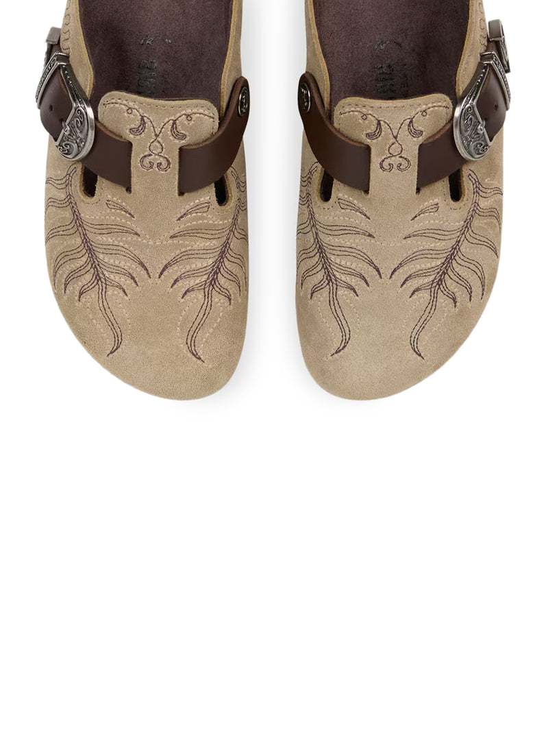 BOSTON SABOT IN EMBROIDERED SUEDE BIRKENSTOCK BY ETRO