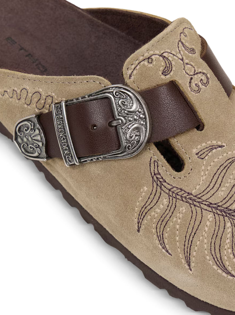 BOSTON SABOT IN EMBROIDERED SUEDE BIRKENSTOCK BY ETRO