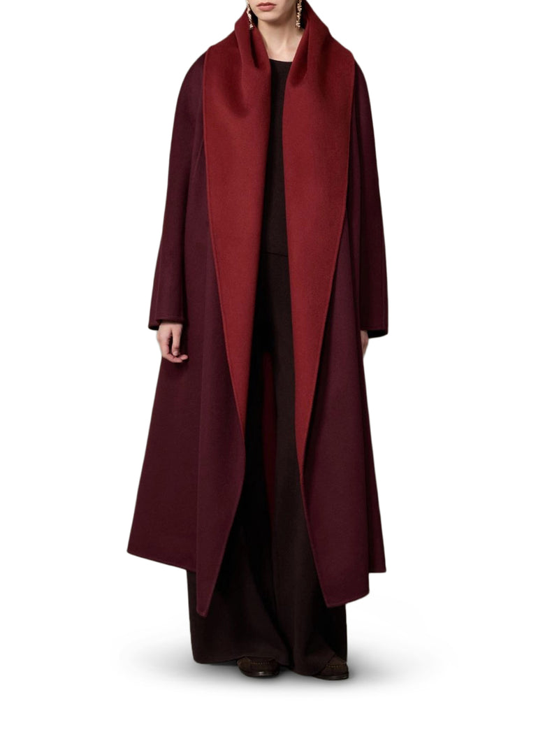 REVERSIBLE BRUSHED CASHMERE SCARF-STYLE COAT
