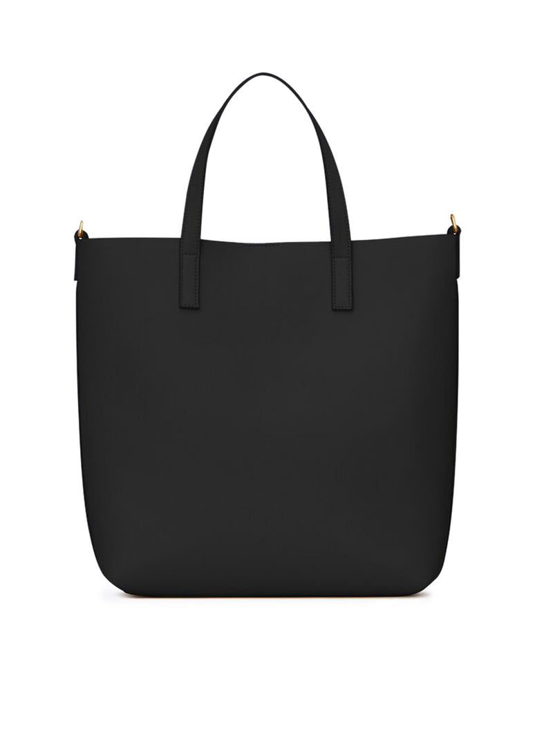 SAINT LAURENT TOY SHOPPING BAG IN BLACK LEATHER