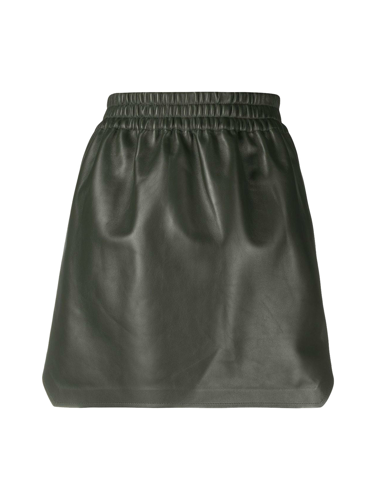 high-waisted leather skirt