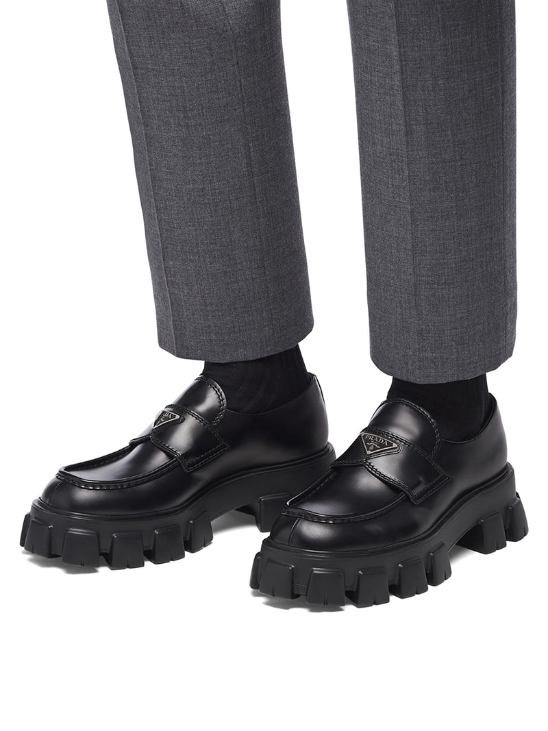 Monolith brushed leather loafers
