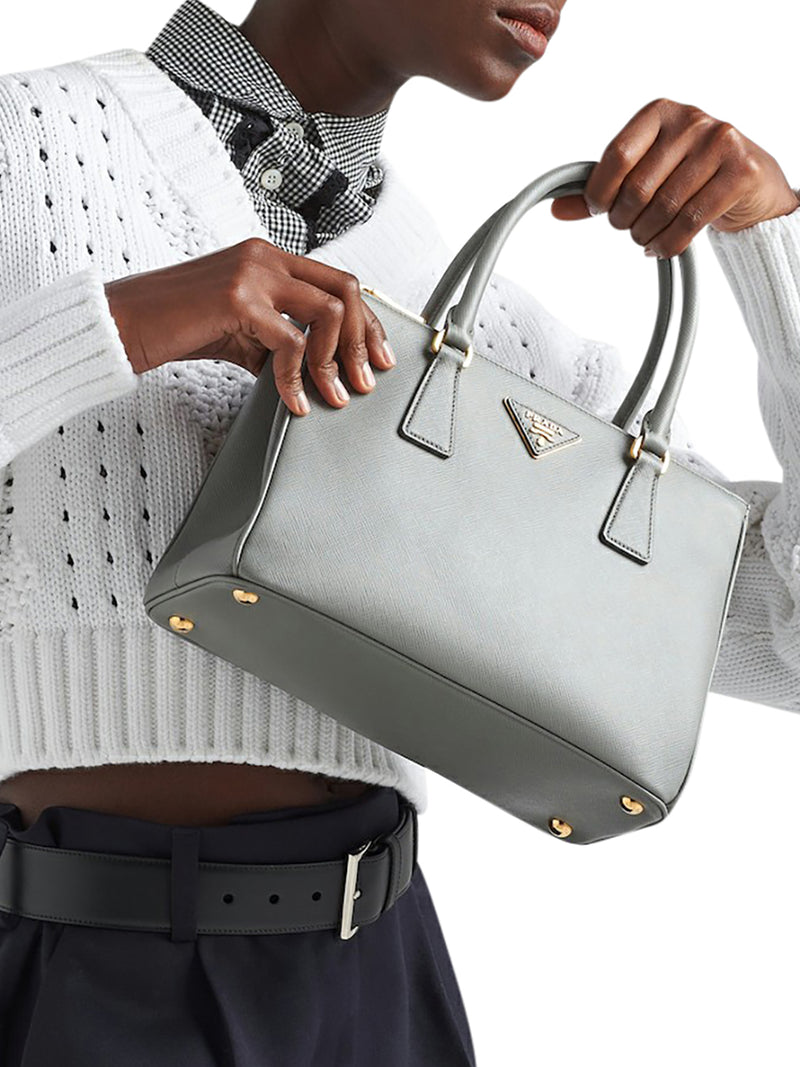 Medium Prada Galleria Ombré Saffiano Leather Bag 1BA863, Grey, One Size