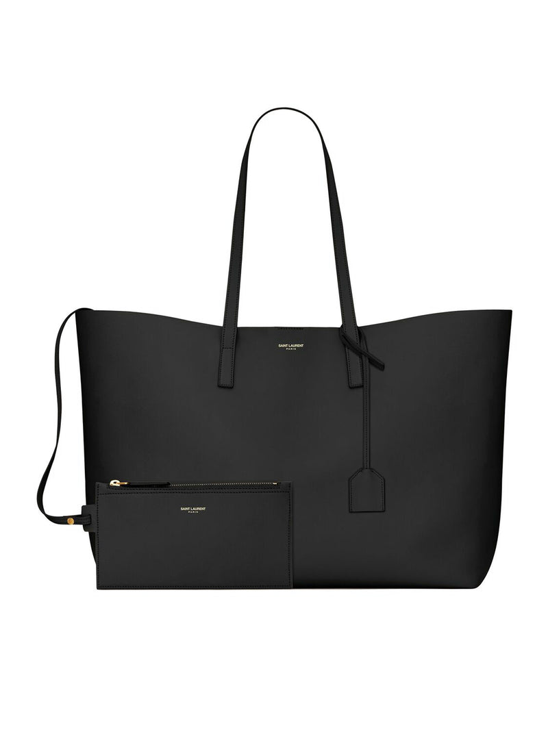 SHOPPING SAINT LAURENT LEATHER TOTE BAG