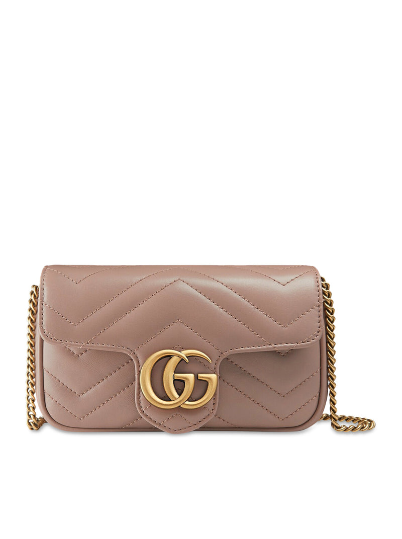 Gucci Calfskin Matelasse GG Marmont Beige Belt Bag (Size 38)