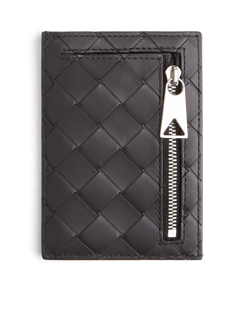 Card Case with Coin Purse in Black by Bottega Veneta