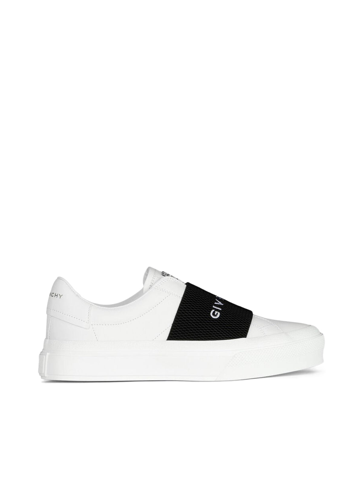 SNEAKERS IN LEATHER WITH GIVENCHY WEBBING