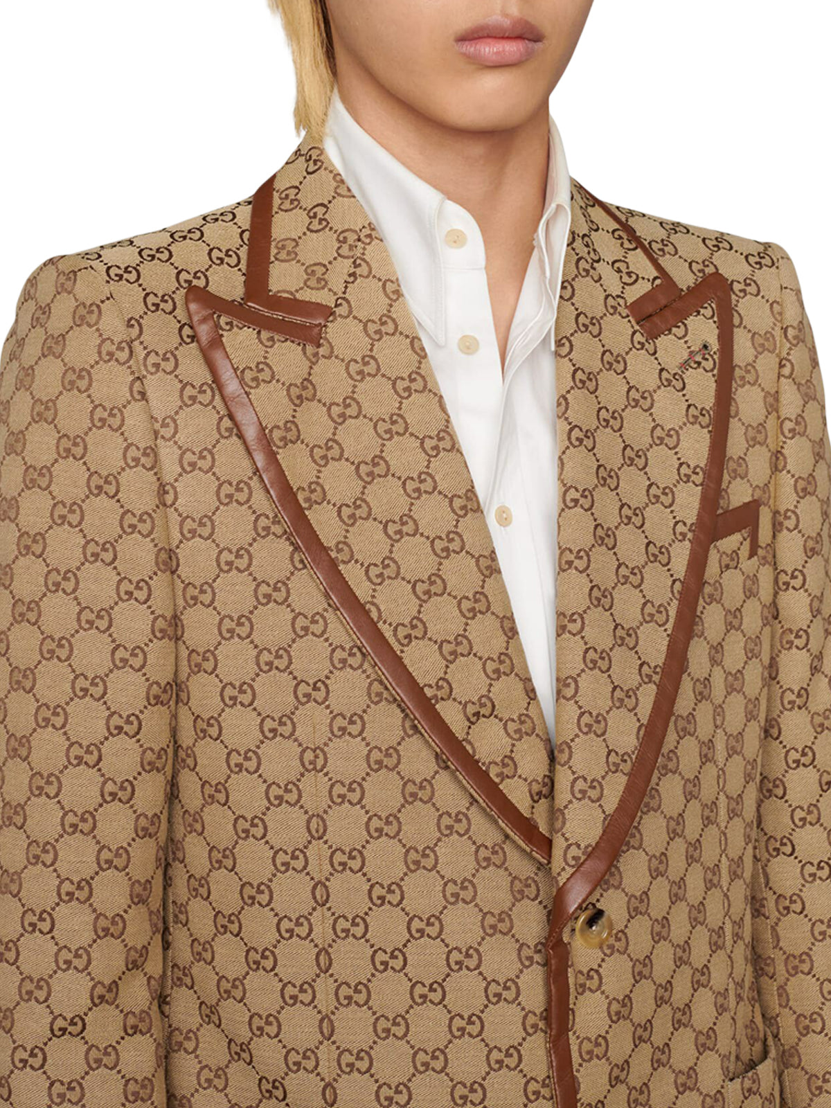 Gucci 'GG' Fabric Blazer in Natural