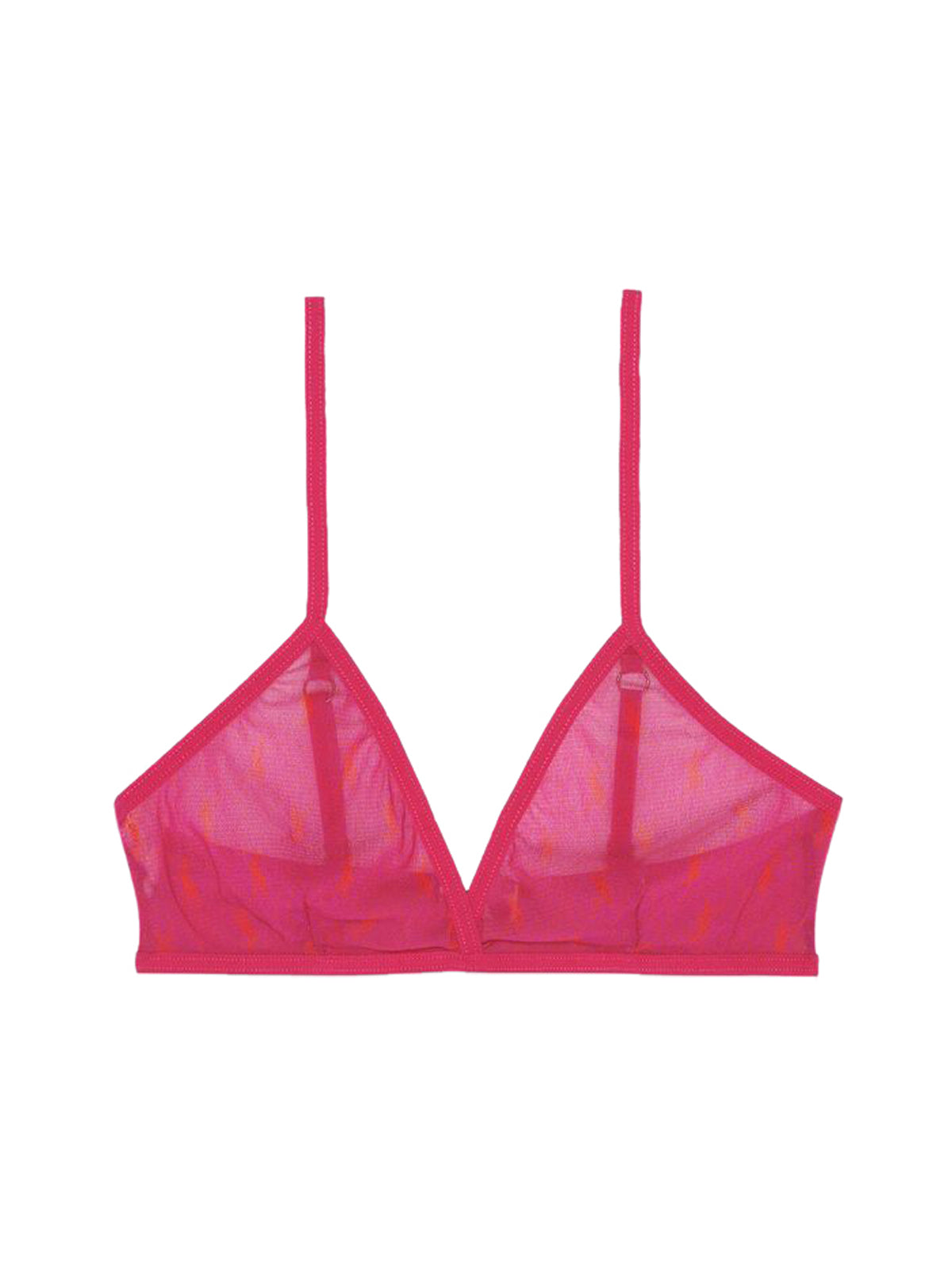 Pink YSL-monogram jersey-mesh triangle bra