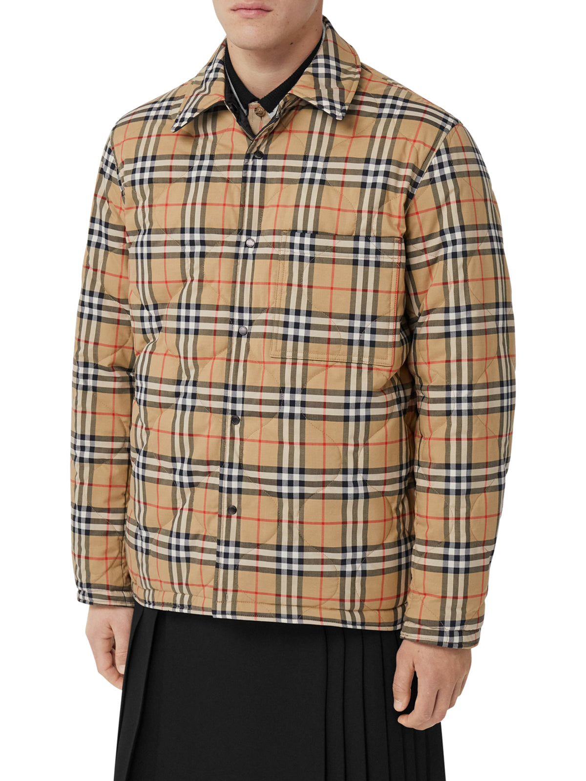 Reversible shirt with thermoregulation and Vintage check motif