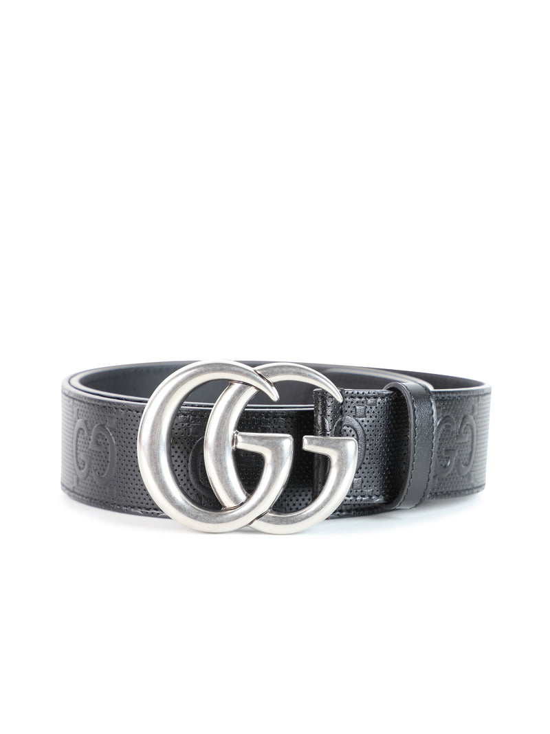 Gucci Black Leather GG Marmont Belt 90CM Gucci