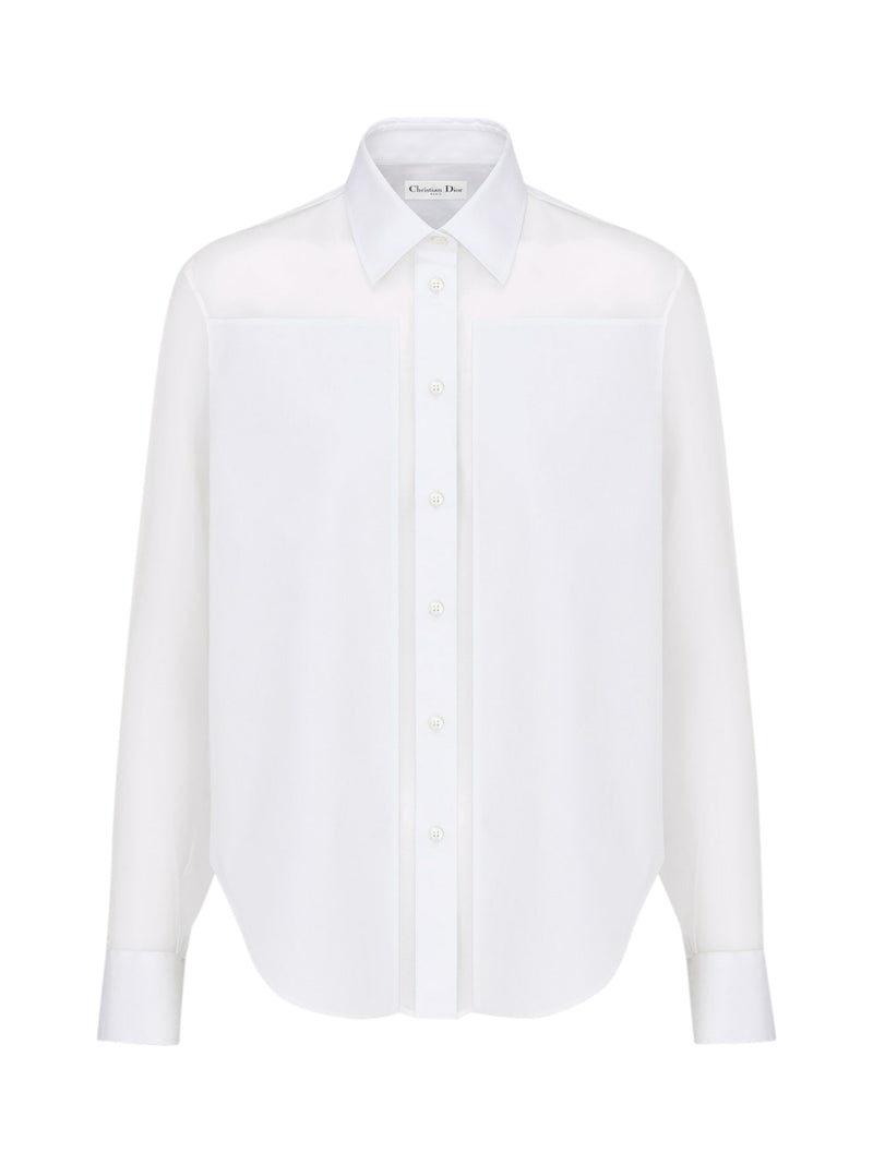 SEMI-TRANSPARENT BLOUSE WITH PLASTRON
