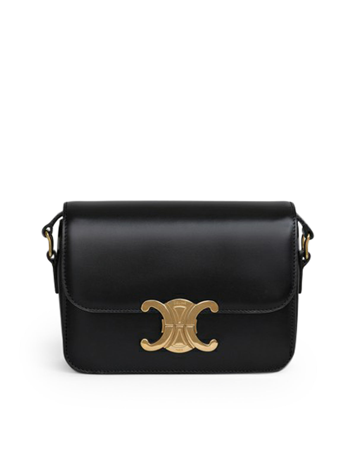 TRIOMPHE TEEN BAG IN SCHWARZ SHINY CALF LEATHER