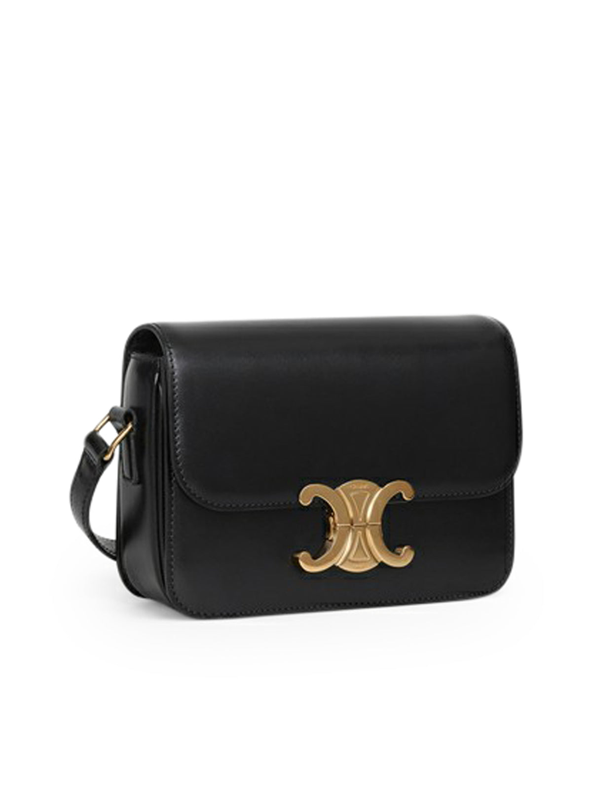 TRIOMPHE TEEN BAG IN SCHWARZ SHINY CALF LEATHER