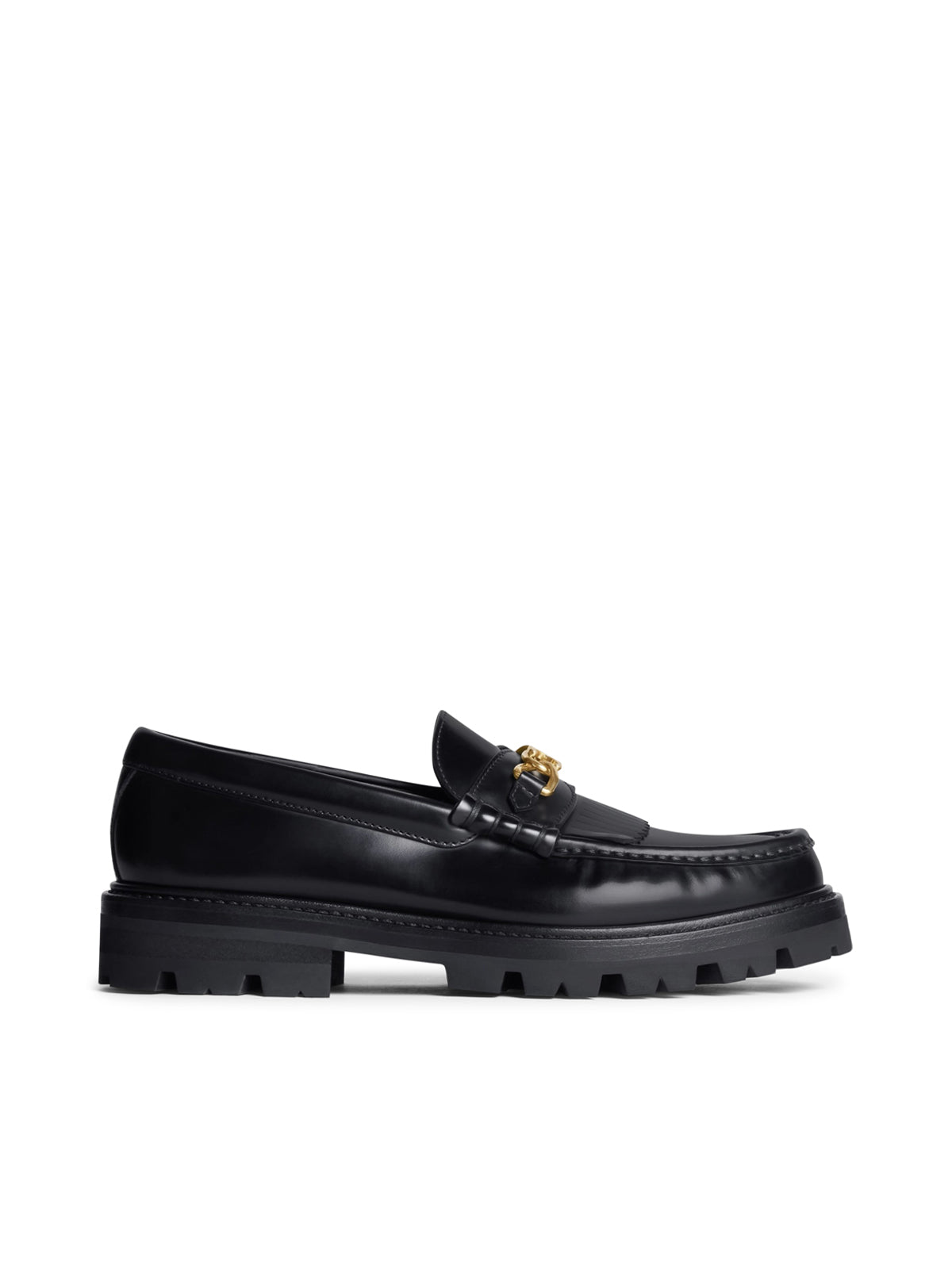 CELINE MARGARET LOAFER WITH TRIOMPHE CHAIN IN SHINY BULL