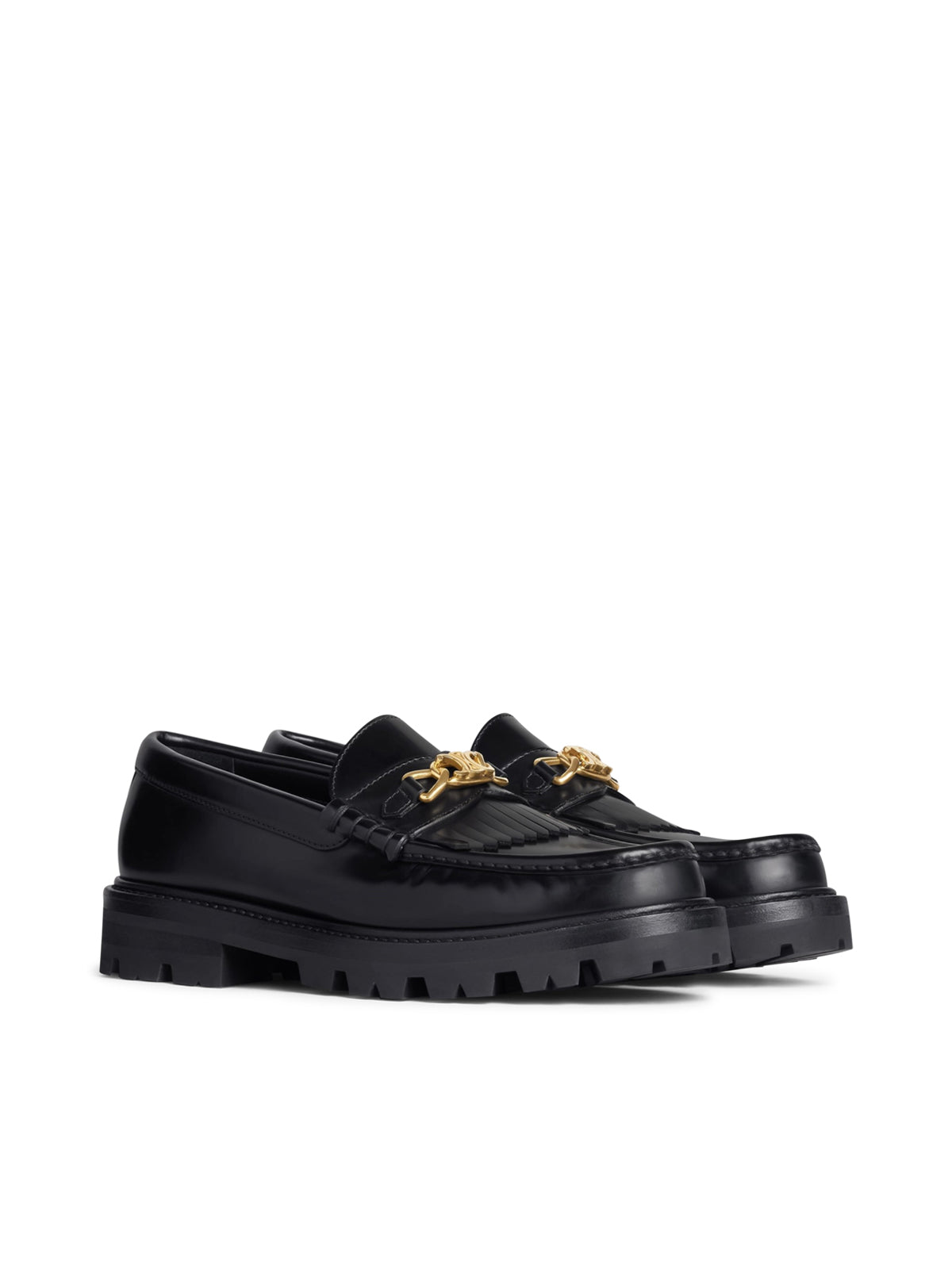 CELINE MARGARET LOAFER WITH TRIOMPHE CHAIN IN SHINY BULL